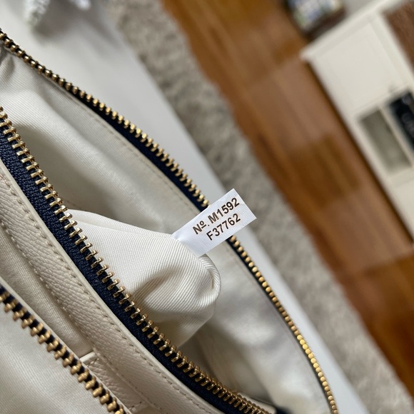 COACH Navy Edgepaint Christie Crossgrain Leather Bag Crossbody Chalk Midnight - Picture 13 of 16